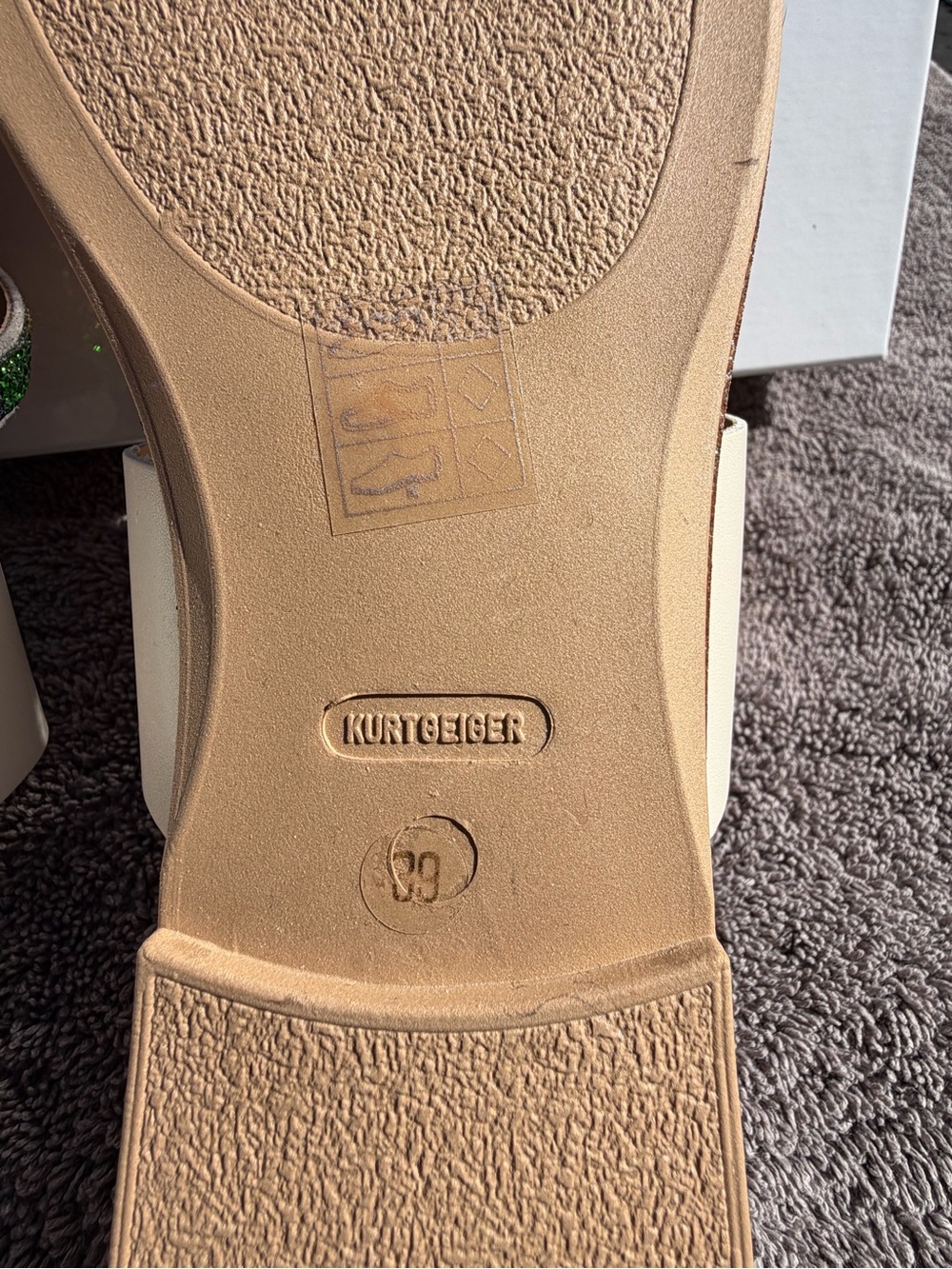 Kurt Geiger Leather Slip-On Sandals with Rainbow Crystal Straps Women’s 8.5 - Picture 9 of 14